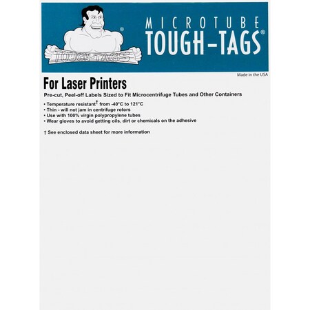 Diversified Biotech Tough-Tags, Laser Sheets, 0.94 x 0.5 Inch Labels for 0.5-0.65ml Tubes, Green, 2975/pk, 2975PK 247193G